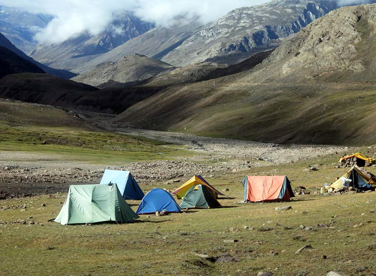 Camping in Chandratal Lake, India