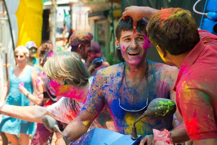 Foreigners Enjoying Holi last year