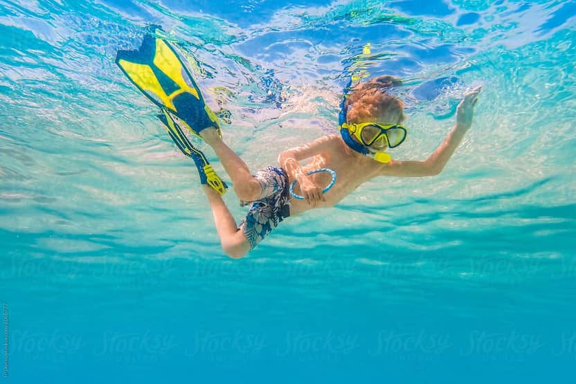 Non-Swimmer Do Snorkeling in the Maldives