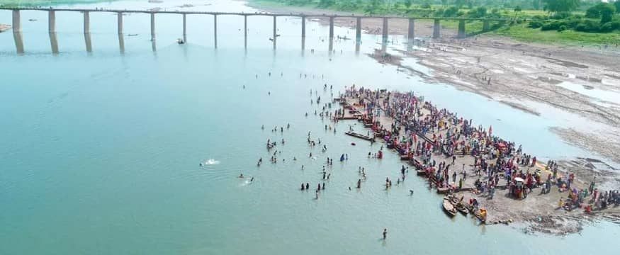 Devotees Parikarma the Narmada River